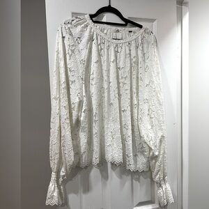 Free People • Olivia Balloon Sleeve Lace Top || Large